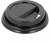GODINCOFFEE Zwart afsluitdeksel / deksel (PS) voor Drinkbeker Koffiebeker van 80mm , 8oz / 225ml . Topkwaliteit , verpakt per 1000 deksels in 1 doos . 20 x 50 stuks