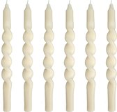 Candle Party X Kyra Vetketel - gedraaide kaarsen - twisted candles - Spiraal Effen creme - set van 6