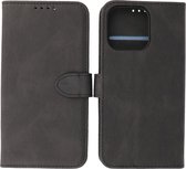Étui pour iPhone 13 Pro - Étui portefeuille - Porte-cartes et languette magnétique - Similicuir - Zwart