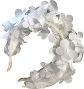 Jessidress® Chique Diadeem Feestelijke Haarband Hoofdband met bloemen - Wit