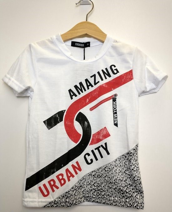 Jongens T-shirt Amazing New York Urban City wit 146/152