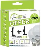 Diolamp Kogel LED E27 - 7W (63W) - Daglicht - Niet Dimbaar - 2 stuks