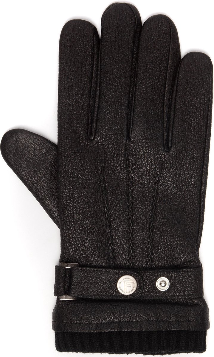 Leren Handschoenen Heren - 100% Echt leder - Comfortabel Warme Voering Voorkom Koude Handen en Vingers - Frickin Model Jack - Zwarte Handschoenen Heren - Winddicht Waterdichte Handschoenen Winter - maat M