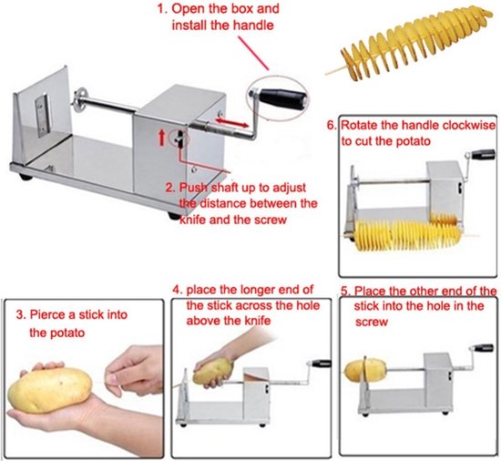 Machine à frites - Tourne-pommes de terre - Coupe-pommes de terre