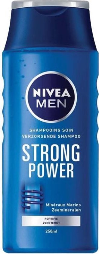 NIVEA MEN Strong Power Shampoo - 3 x 250 ml - Voordeelverpakking