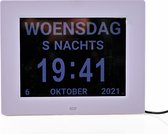 HomeTogether - Dementieklok - Dementieklok digitaal - Duidelijke weergaven van tijd & datum - Wit