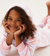 Onesie, Jumpsuit "Camo Roze" hooded Luxury super soft Kids series 10-11 jaar