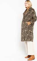 LOLALIZA Lange jas met luipaardprint - Bruin - Maat L