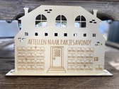 Houten aftelkalender Sinterklaas huis - Ook mogelijk inclusief 6 december (België) - sint decoratie - sinterklaas versiering