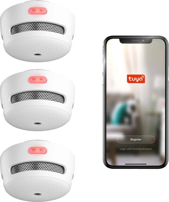X-Sense XS01-WT Rookmelder 3-pack - Slimme melder - WiFi - Groot meetbereik - Compact design - Brandmelder
