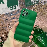 Groen Emerald iPhone 13 Promax Hoesje/case - Shockproof Case - Puffer - TPU - Groen Jade