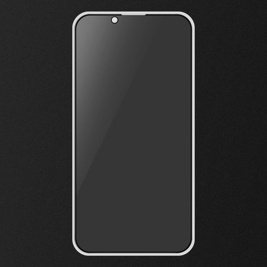 Privacy screenprotector voor iPhone 13/13 Pro, rand tot rand dekking, met ronde hoeken.