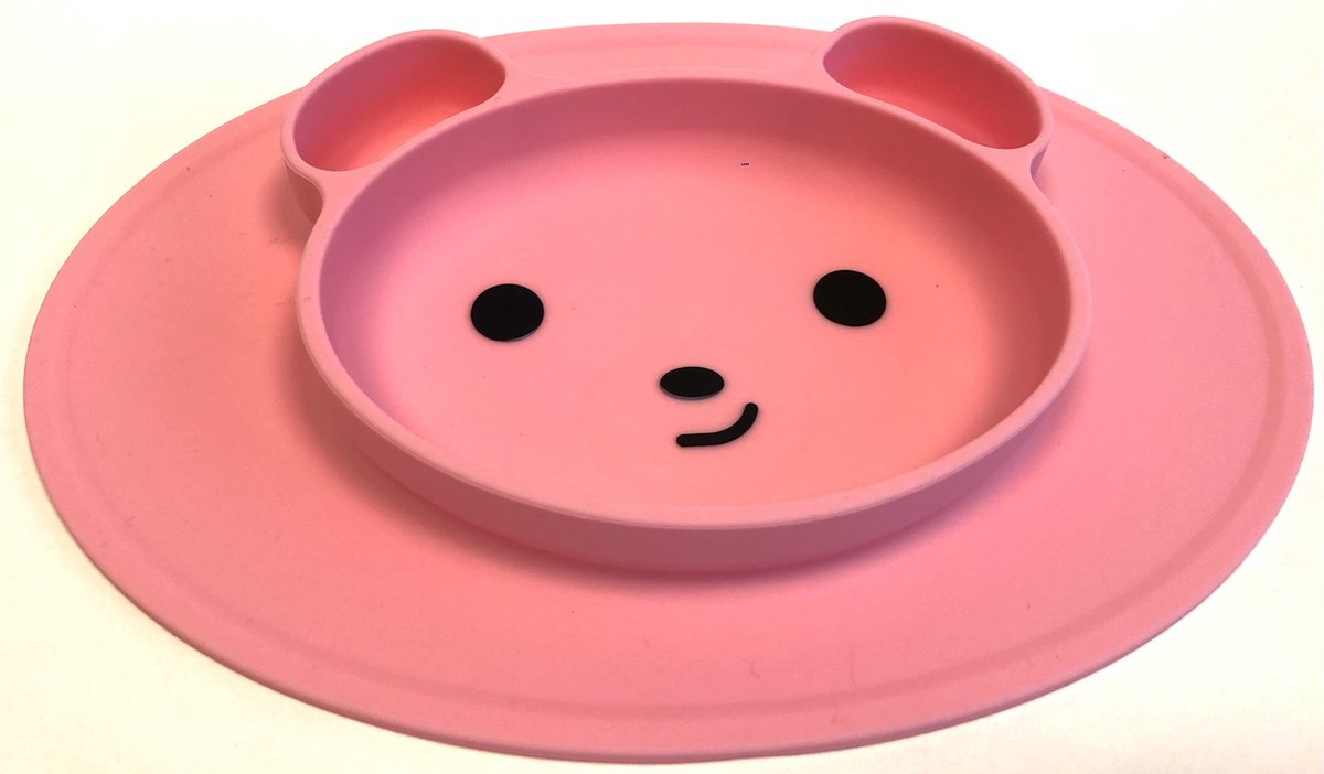 Eetbakje voor kinderen placemat Beer Roze | Kinderplacemat | Anti Slip | Super leuk | By TOOBS
