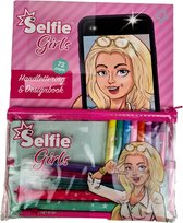 Selfie Girls Handlettering & Design Boek - Roze - Hardcover - Kleurboek met Etui - 72 Pagina's