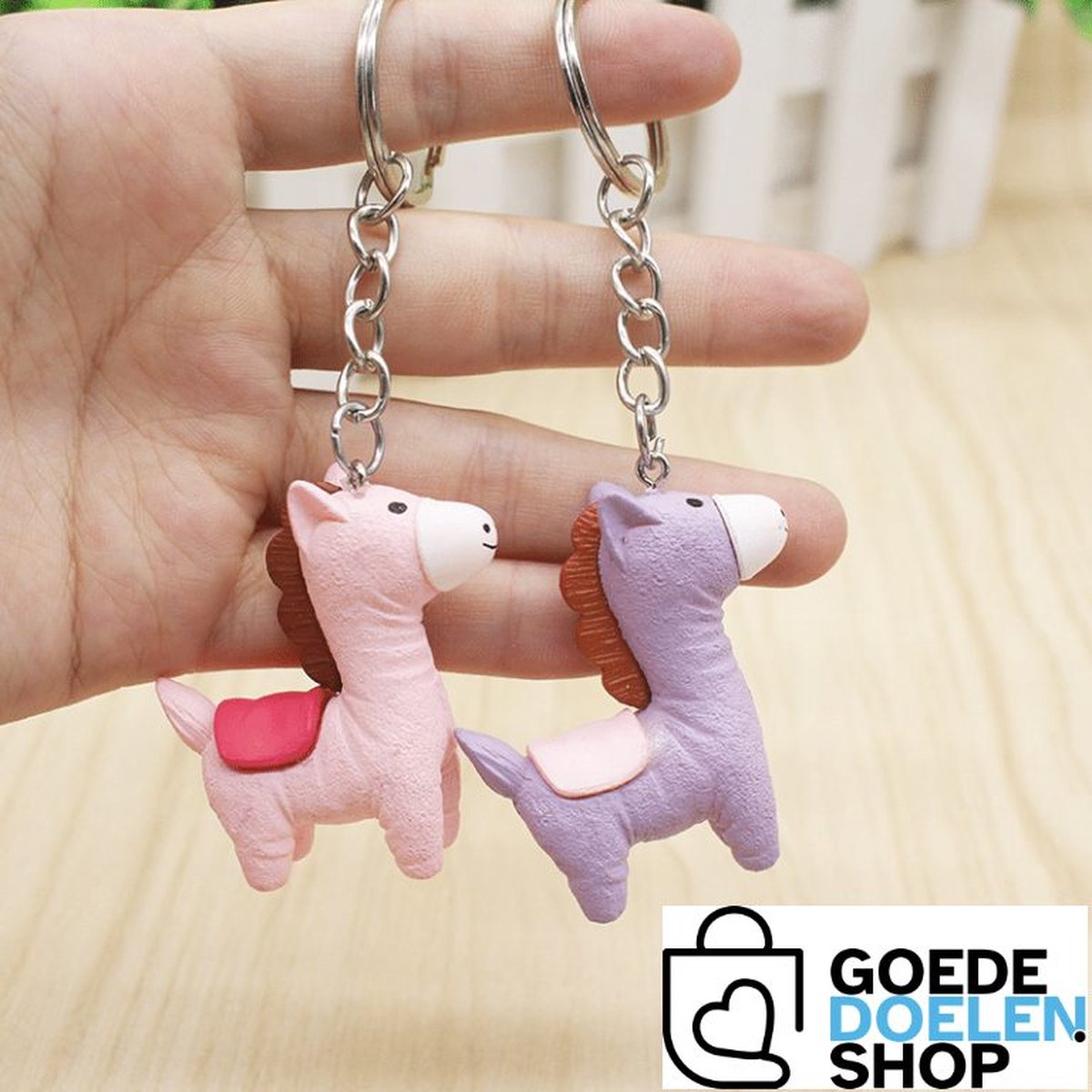 GoedeDoelen.Shop | Sleutelhanger Truffel roze | Paarden Sleutelhanger | Love horses | Paardenfan | Tashanger | Cadeautje