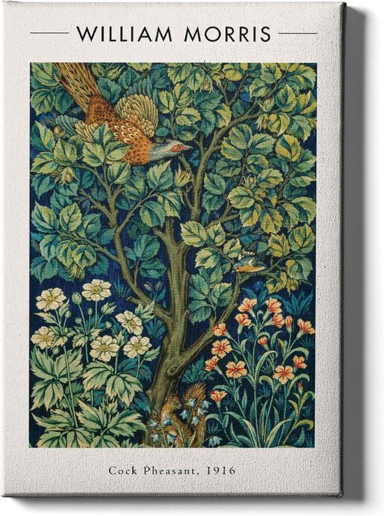 William Morris - Cock Pheasant - Walljar - Wanddecoratie - Schilderij - Canvas