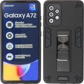 Samsung Galaxy A72 5G Hoesje - Tough Armor Hardcase – Telefoonhoesje Met Standfunctie – Bestcases Backcover - Zwart