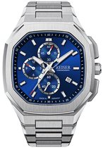 REISER Alpen Chrono - Blauwe wijzerplaat met stalenband (Gemaakt in Duitsland) - Heren Horloge 41mm