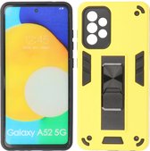 Samsung Galaxy A52 5G Hoesje - Galaxy A52s Tough Armor Hardcase – Telefoonhoesje Met Standfunctie – Bestcases Backcover - Geel