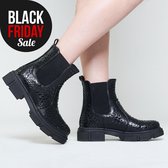 LIZ - enkellaarsjes dames - zwart - studs