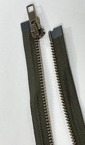 YKK rits,Deelbaar rits Donker olijfgroen metaal (brons) 60 cm