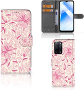 Telefoon Hoesje OPPO A16/A16s | OPPO A54s Magnet Case Pink Flowers