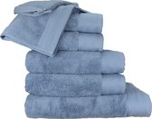 ARTG Towelzz - Complete Deluxe SET - 700 grams - Washandjes - Handdoeken - Gastendoekjes - Badhanddoeken - Strandlakens - Spijkerstofblauw - Jeans Blue - 28 stuks verschillende mat