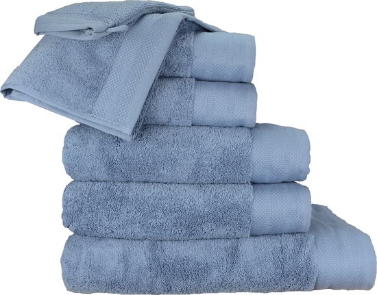 ARTG Towelzz - Complete Deluxe SET - 700 grams - Washandjes - Handdoeken - Gastendoekjes - Badhanddoeken - Strandlakens - Spijkerstofblauw - Jeans Blue - 28 stuks verschillende maten