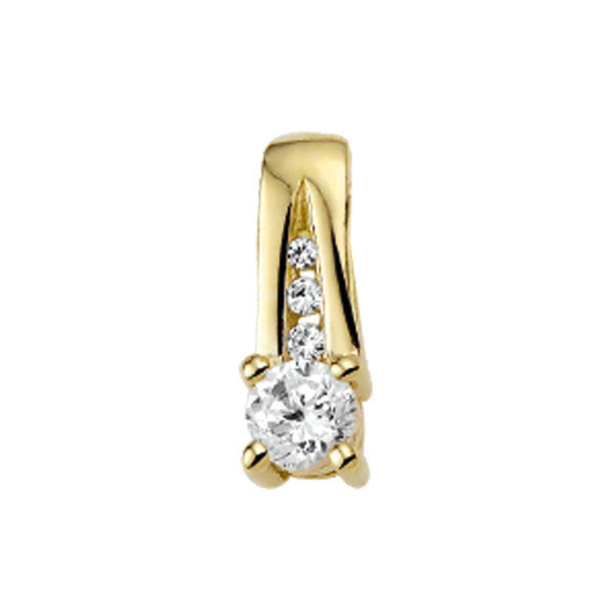 The Jewelry Collection Hanger Zirkonia 4,0 mm - Goud