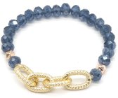 Armband Dames - Elastisch - Glaskralen Lichtblauw