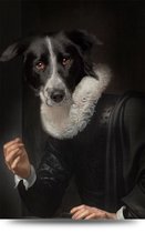 Maison de France - Aluminium Hondenportret bordercollie heer - aluminium - 120 x 180 cm
