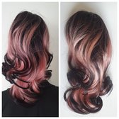 Clip in Paardenstaart hairextensions Slag Short 30 CM Klem Vlinderklem haarstuk ombre Roze