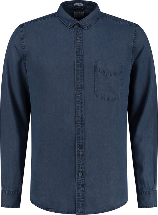 Dstrezzed - Chemise Garment Dyed Tencel Bleu Foncé - M - Homme - Coupe regular