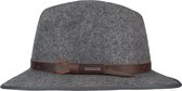 Hatland - Wollen hoed voor heren - Woodstock - Antraciet - maat XL (61CM)