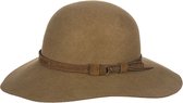 Hatland - Wollen hoed voor dames - Leonora - Beige - maat S (55CM)