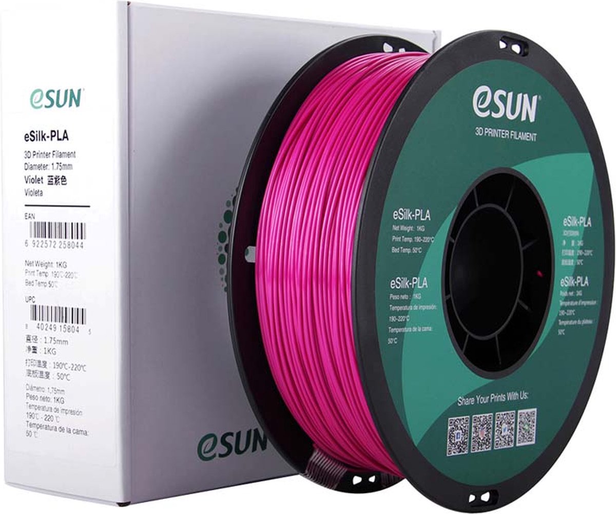 eSun eSilk-PLA Violet zijdeglans 1 kg - 1.75mm - 3D printer filament - Flevo Print