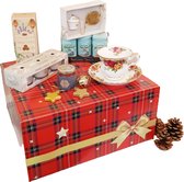 Moederdag cadeautje - Cadeau-uniek pakket-cadeau voor vrouwen – geschenk : -porselein-thee-koekjes-Yankee Cashmere kaarsen-40 teabags English Breakfast