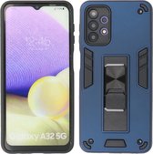 Samsung Galaxy A32 5G Hoesje - Tough Armor Hardcase – Telefoonhoesje Met Standfunctie – Bestcases Backcover - Navy