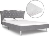 Bed Met Matras Stof Lichtgrijs 120X200 Cm