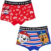 2 Pack PAW Patrol - Boxershorts - Biologisch Katoen - Rood-Blauw - Maat 4/5 jaar