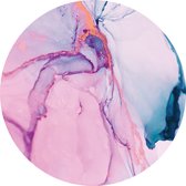Tizato - Muurcirkel Marmer Roze  – Zelfklevende wandcirkel Muursticker – Ø 91 cm