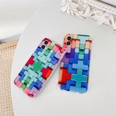 iPhone hoesje/case met speelgoedblok   - iPhone 13 promax case - Shockproof Case - Regenboog - eenhoorn