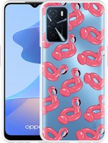 Oppo A54s Hoesje Inflatable Flamingos - Designed by Cazy