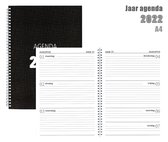 MGPcards - Bureau-agenda 2022 - A4 - Ringband - Spiraal - 7d/2p - Zwart