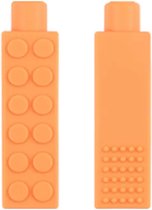 Kauwdop - Bijtdop - Potlooddop - Legoblokje - Brick - Zacht Oranje