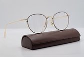 Leesbril +3.5 / rode halfbril van metalen frame / metalen veerscharnier / bril op sterkte +3,5 / unisex leesbril met brillenkoker en microvezeldoekje / dames en heren leesbril / 92