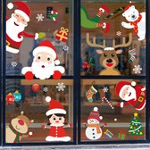 Kerstdecoratie | Kerststickers | Raamdecoratie | Raamstickers | PVC | 8 Vellen | Herbruikbaar | Kerstafbeeldingen | Kerstman | Sneeuwvlokken | Rendier