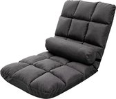 Dakta® Vloerstoel inklapbaar | Loungekussen | met Rugkussen | Lounge | Vloerstoelmat | Opblaasbaar | 5 posities | Zwart