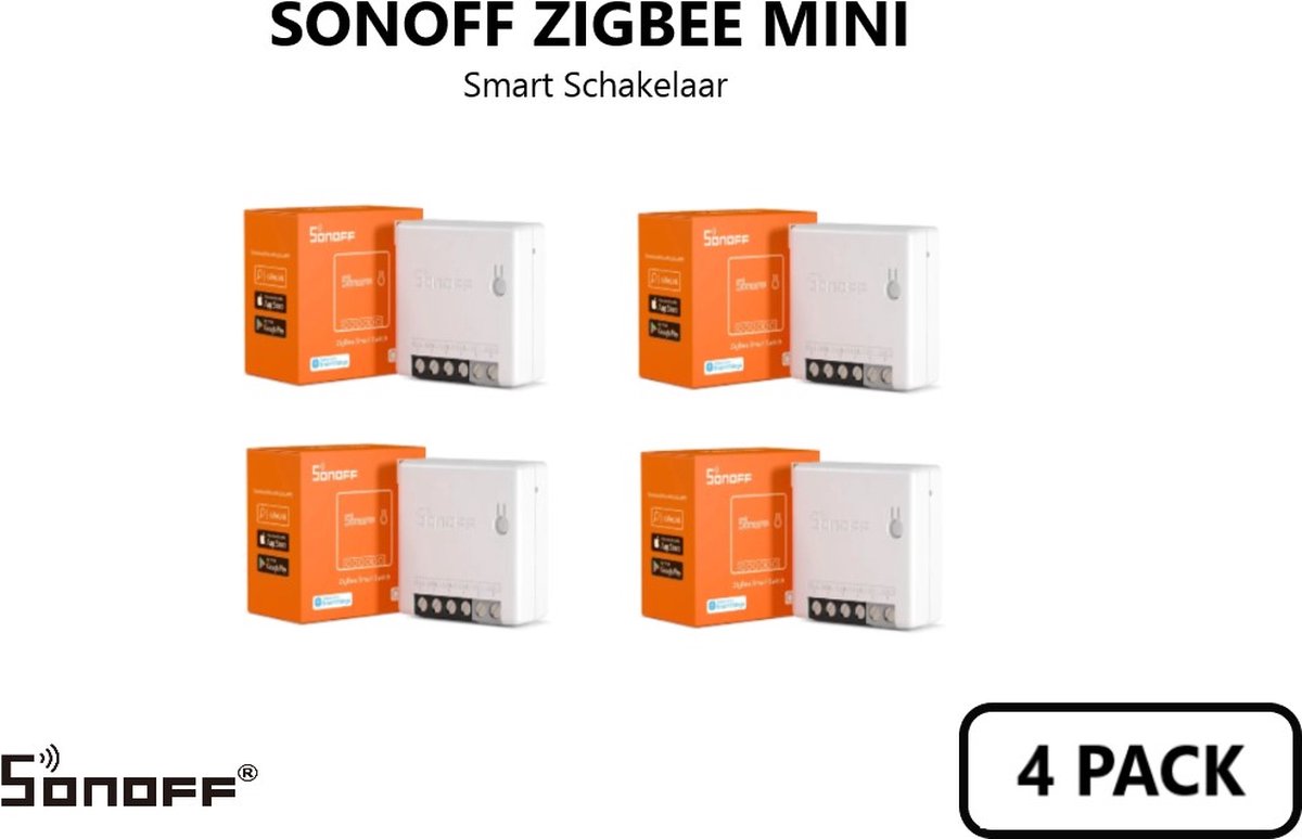 Sonoff - Zigbee ZBMINI - 4 Pack - Smart Mini Switch - Inbouwschakelaar -  Compatibele... | bol.com