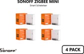 Sonoff - Zigbee ZBMINI - 4 Pack - Smart Mini Switch - Inbouwschakelaar - Compatibele tweeweg slimme schakelaar - Draadloze Slimme Schakelaar - Werkt met Amazon Alexa, Google Assistant en Nest